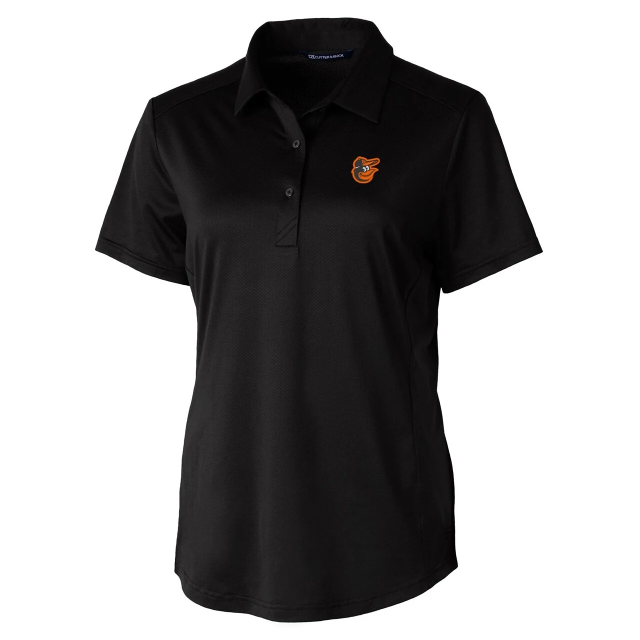 Women's Baltimore Orioles Cutter & Buck Black Prospect Textured Stretch Polo - Image 2