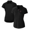 Women's Cincinnati Reds Cutter & Buck Black DryTec Forge Stretch Polo