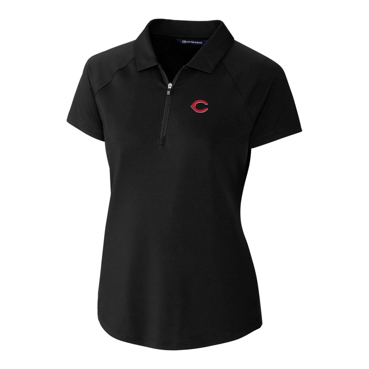 Women's Cincinnati Reds Cutter & Buck Black DryTec Forge Stretch Polo - Image 2