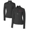 Women's Cincinnati Reds Cutter & Buck Black DryTec Traverse Stretch Quarter-Zip Pullover Top