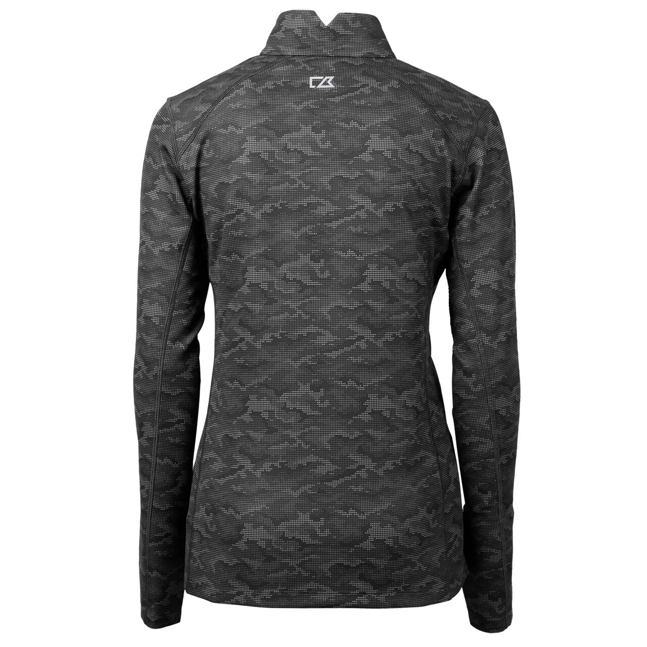 Women's Cincinnati Reds Cutter & Buck Black Traverse Camo Print Stretch Quarter-Zip Pullover Top - Image 3