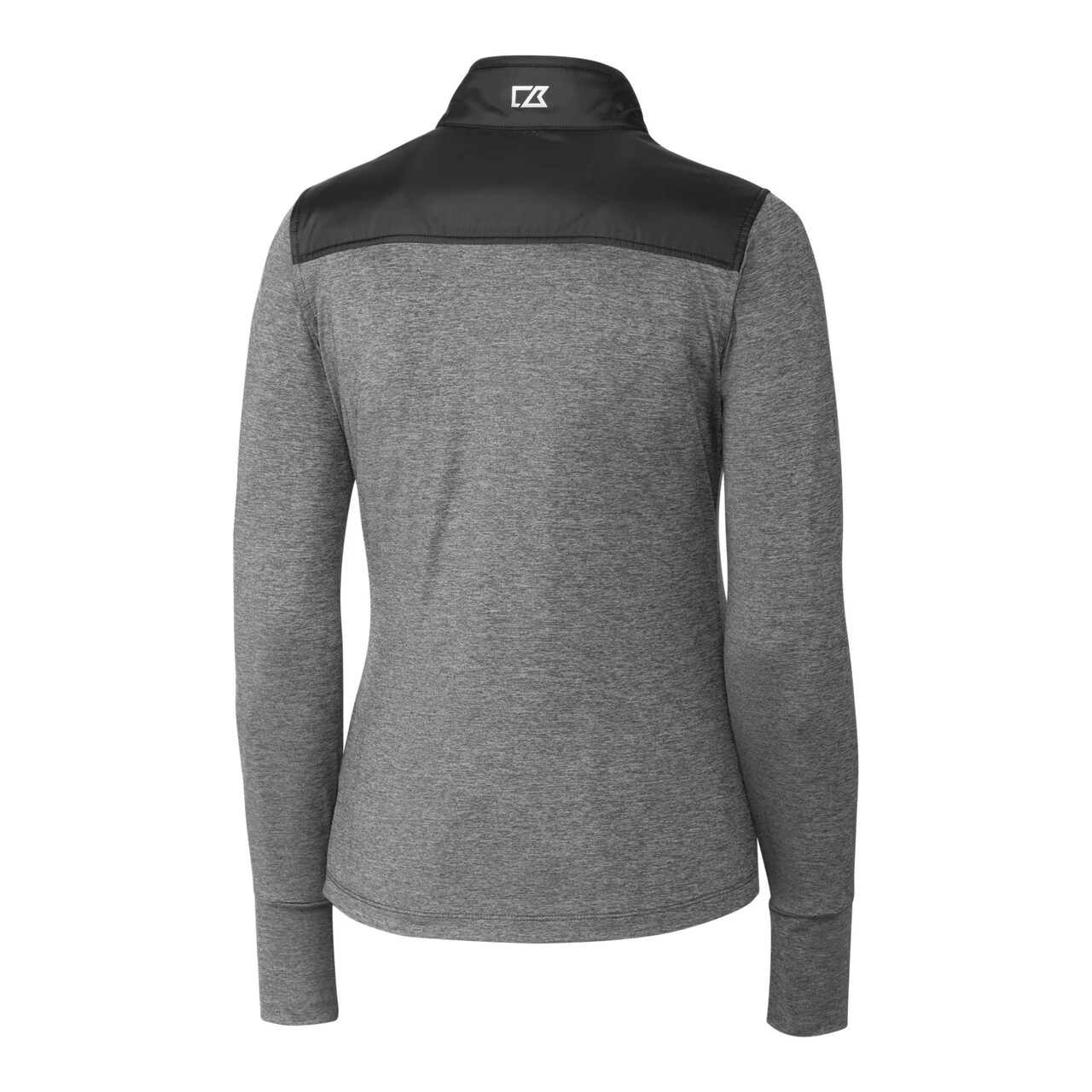 Women's Miami Marlins Cutter & Buck Black DryTec Stealth Hybrid Quilted Full-Zip Windbreaker Jacket - Image 3