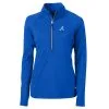 Women's Atlanta Braves Cutter & Buck Blue Adapt Eco Knit Stretch Half-Zip Pullover Top