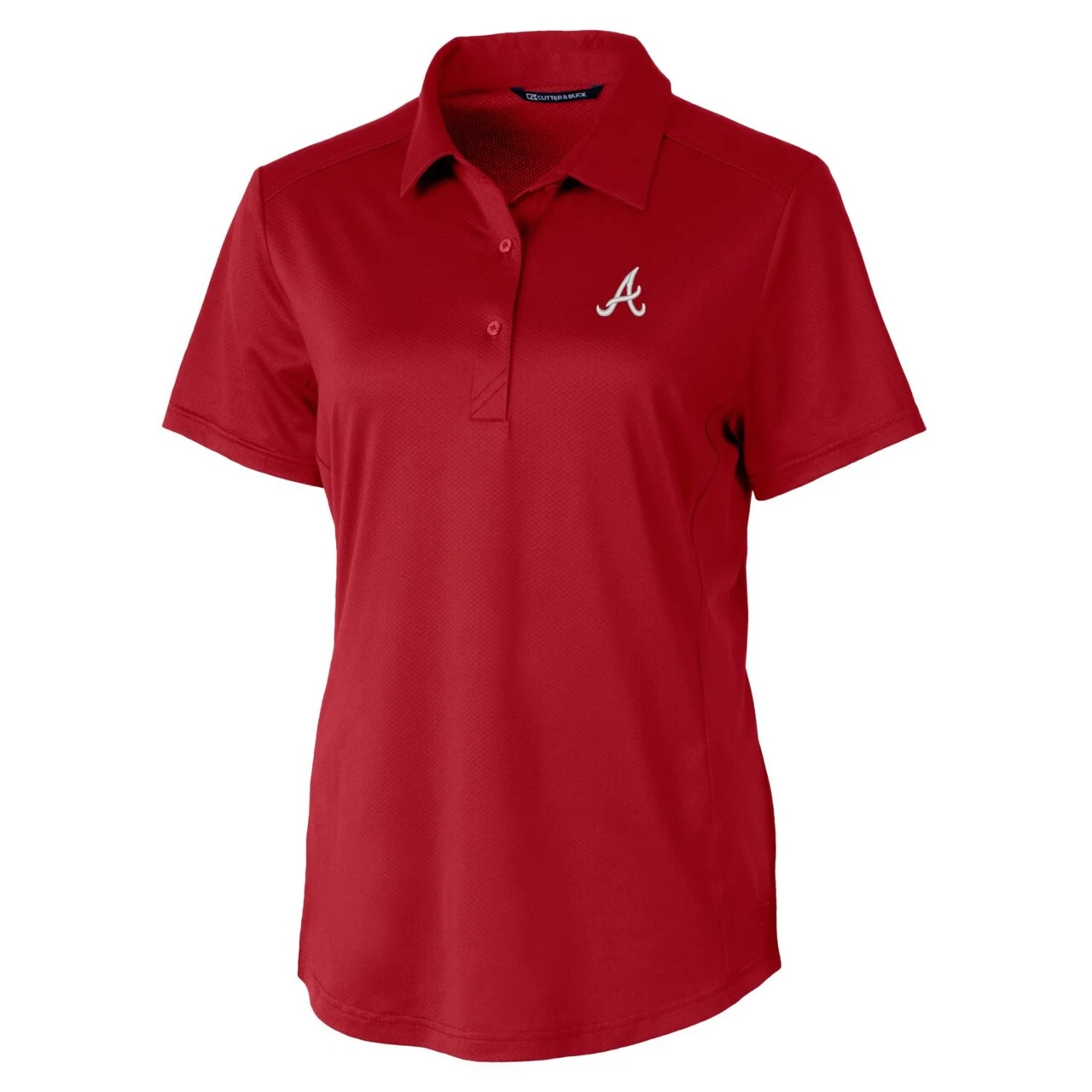 Women's Atlanta Braves Cutter & Buck Cardinal Prospect Textured Stretch Polo - Image 2