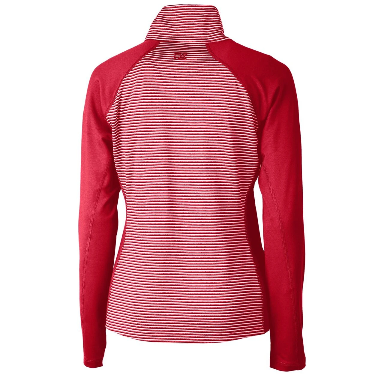Women's Baltimore Orioles Cutter & Buck Cardinal Americana Logo Forge Tonal Stripe Stretch Half-Zip Pullover Top - Image 3