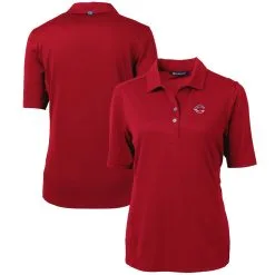 Women's Cincinnati Reds Cutter & Buck Cardinal Americana Logo DryTec Virtue Eco Pique Recycled Polo