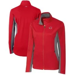 Women's Cincinnati Reds Cutter & Buck Cardinal Americana Logo Navigate Softshell Full-Zip Jacket