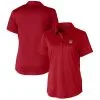 Women's Miami Marlins Cutter & Buck Cardinal Americana Logo Prospect DryTec Textured Stretch Polo
