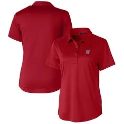 Women's Miami Marlins Cutter & Buck Cardinal Americana Logo Prospect DryTec Textured Stretch Polo