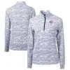 Women's Cincinnati Reds Cutter & Buck Charcoal Traverse Camo Print Stretch Quarter-Zip Pullover Top