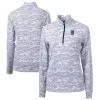 Women's Detroit Tigers Cutter & Buck Charcoal Traverse Camo Print Stretch Quarter-Zip Pullover Top