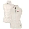Women's Cincinnati Reds Cutter & Buck Cream Rainier PrimaLoft Eco Full-Zip Puffer Vest