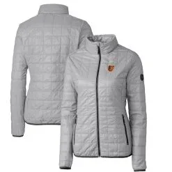 Women's Baltimore Orioles Cutter & Buck Gray Rainier PrimaLoft Eco Full-Zip Puffer Jacket