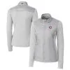 Women's Cincinnati Reds Cutter & Buck Gray DryTec Stealth Hybrid Quilted Full-Zip Windbreaker Jacket