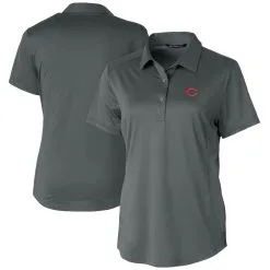 Women's Cincinnati Reds Cutter & Buck Gray Prospect Textured Stretch Polo