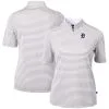 Women's Detroit Tigers Cutter & Buck Gray Virtue Eco Pique Stripe Top