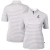 Women's Miami Marlins Cutter & Buck Gray Virtue Eco Pique Stripe Top