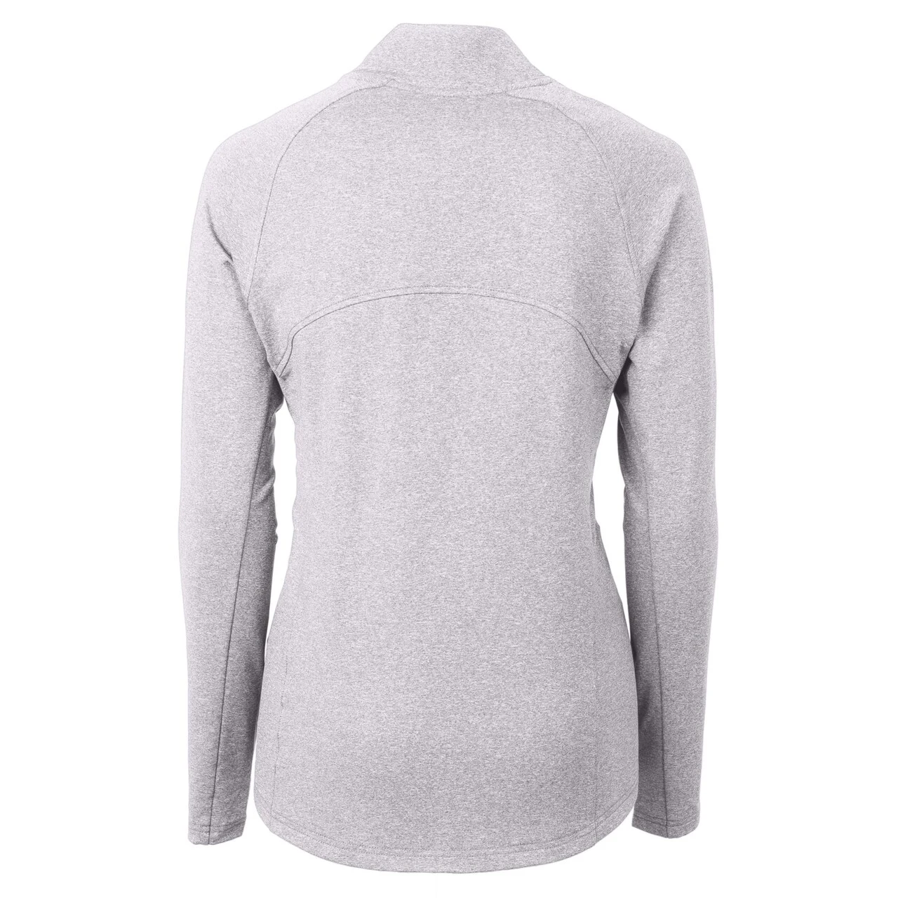 Women's Miami Marlins Cutter & Buck Heather Gray Adapt Eco Knit Raglan Full-Zip Jacket - Image 3