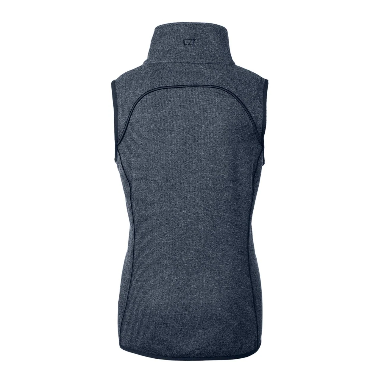 Women's Baltimore Orioles Cutter & Buck Heather Navy Americana Logo Mainsail Sweater-Knit Full-Zip Asymmetrical Vest - Image 3