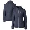 Women's Miami Marlins Cutter & Buck Heather Navy Americana Logo Rainier PrimaLoft Eco Insulated Full-Zip Puffer Jacket