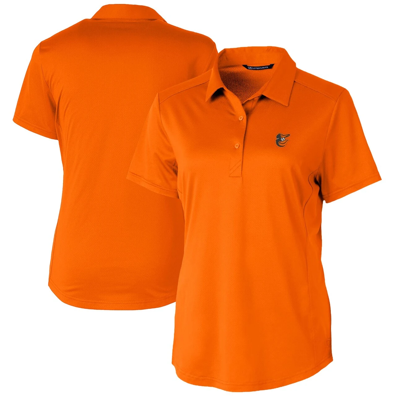 Women's Baltimore Orioles Cutter & Buck Heather Orange Prospect Textured Stretch Polo