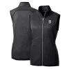 Women's Detroit Tigers Cutter & Buck Heathered Charcoal Mainsail Sweater-Knit Full-Zip Vest