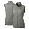 Women's Baltimore Orioles Cutter & Buck Heathered Gray Mainsail Sweater-Knit Full-Zip Vest