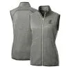 Women's Miami Marlins Cutter & Buck Heathered Gray Mainsail Sweater-Knit Full-Zip Vest