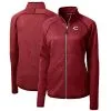 Women's Cincinnati Reds Cutter & Buck Heathered Red Mainsail Sweater-Knit Full-Zip Jacket