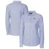 Women's Miami Marlins Cutter & Buck Light Blue Americana Logo Oxford Stretch Long Sleeve Button-Up Shirt