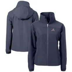 Women's Atlanta Braves Cutter & Buck Navy Charter Eco Recycled Full-Zip Jacket