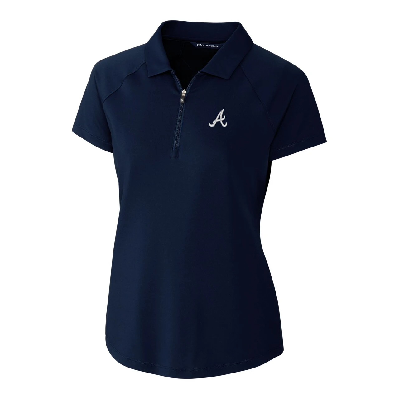 Women's Atlanta Braves Cutter & Buck Navy DryTec Forge Stretch Polo - Image 2