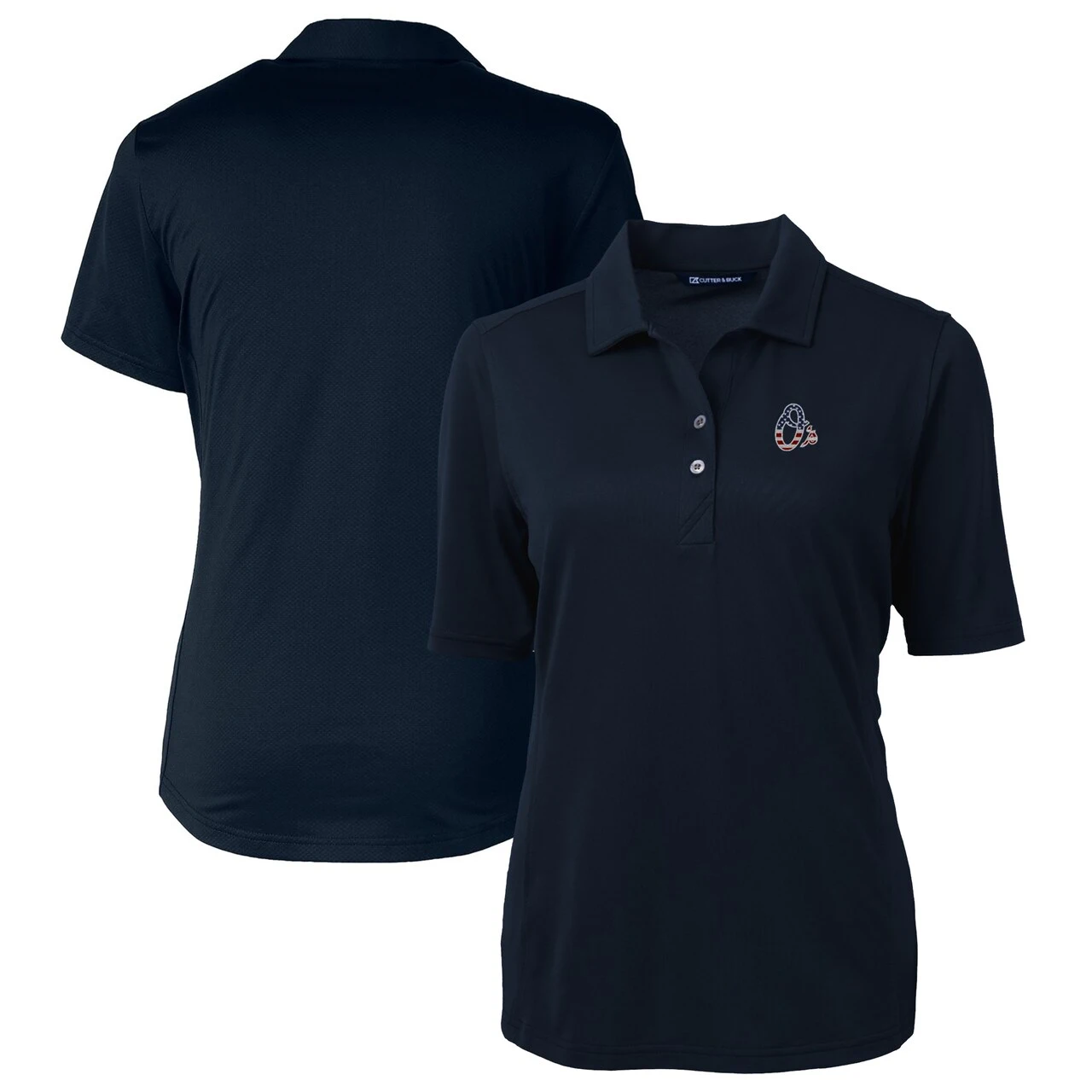 Women's Baltimore Orioles Cutter & Buck Navy Americana Logo DryTec Virtue Eco Pique Recycled Polo