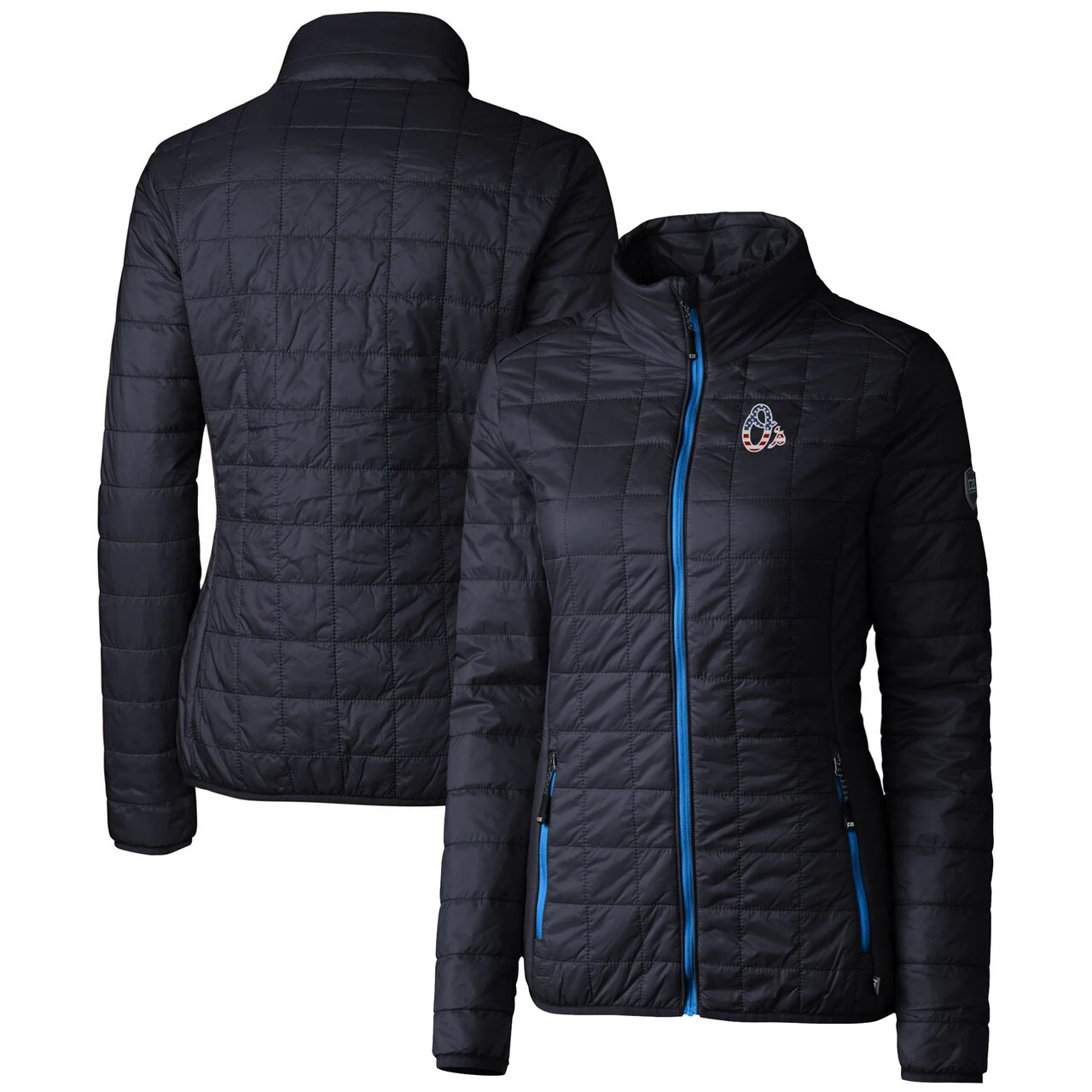 Women's Baltimore Orioles Cutter & Buck Navy Americana Logo Rainier PrimaLoft Eco Insulated Full-Zip Puffer Jacket