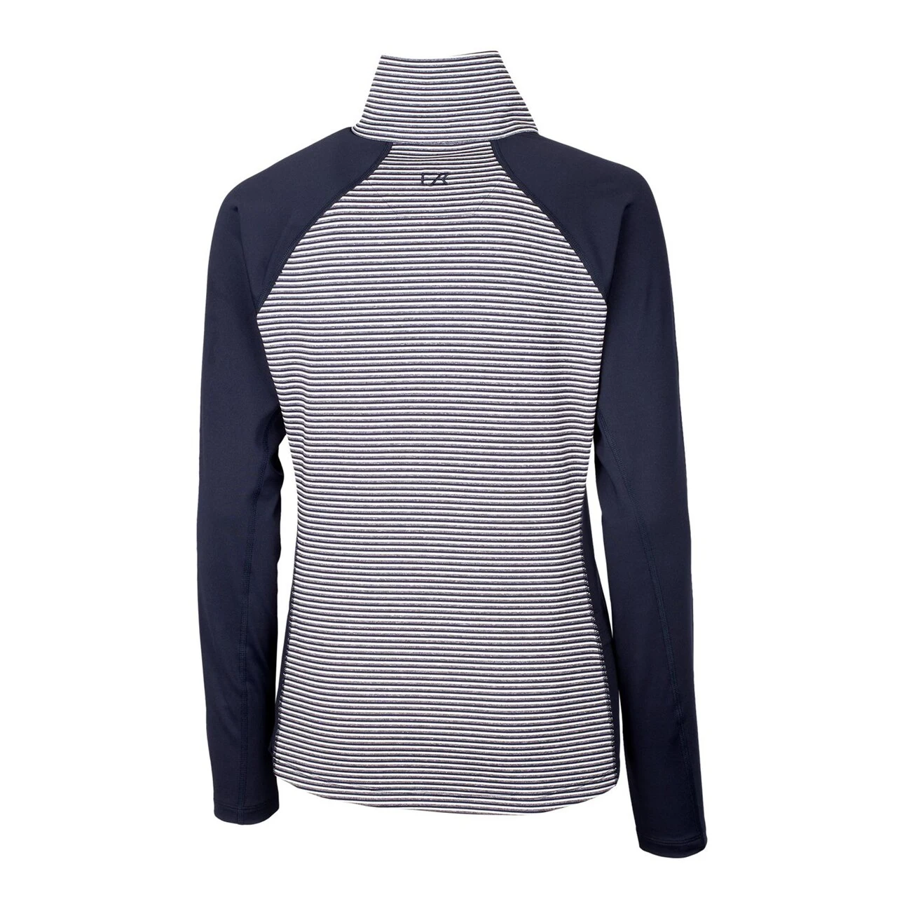 Women's Cincinnati Reds Cutter & Buck Navy Americana Logo Forge Tonal Stripe Stretch Half-Zip Pullover Top - Image 3