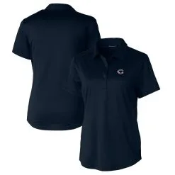 Women's Cincinnati Reds Cutter & Buck Navy Americana Logo Prospect DryTec Textured Stretch Polo