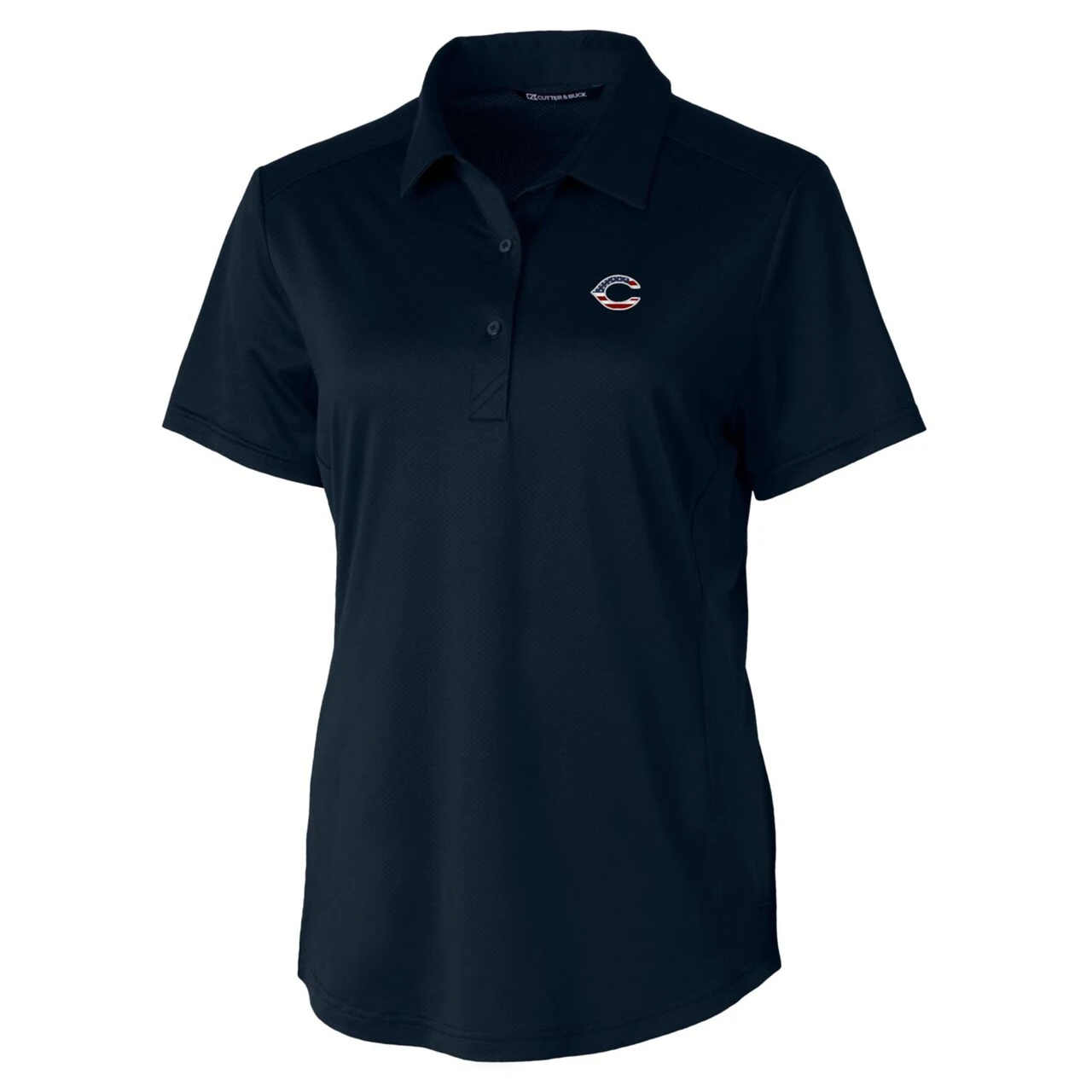 Women's Cincinnati Reds Cutter & Buck Navy Americana Logo Prospect DryTec Textured Stretch Polo - Image 2