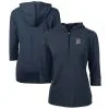 Women's Detroit Tigers Cutter & Buck Navy Americana Logo DryTec Virtue Eco Pique Recycled Half-Zip Pullover Hoodie