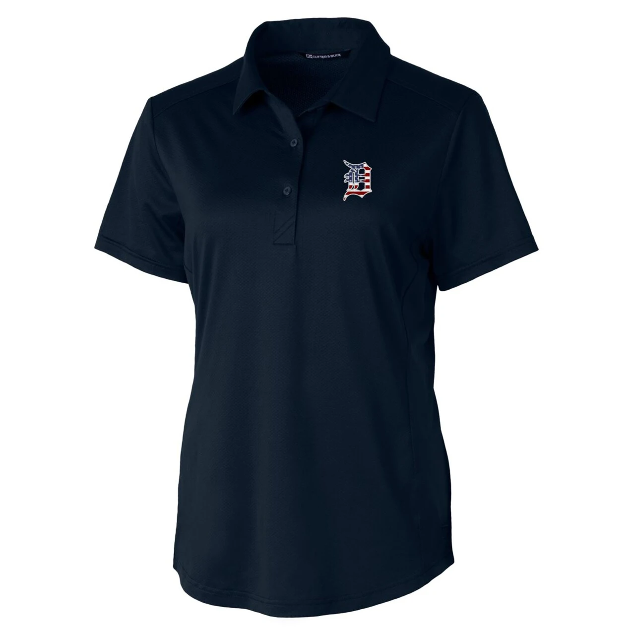 Women's Detroit Tigers Cutter & Buck Navy Americana Logo Prospect DryTec Textured Stretch Polo - Image 2