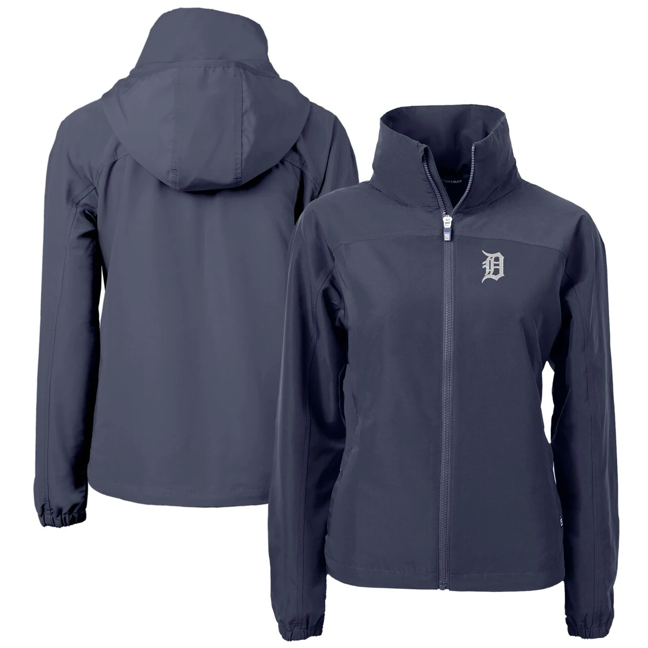 Women's Detroit Tigers Cutter & Buck Navy Charter Eco Recycled Full-Zip Jacket