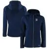 Women's Detroit Tigers Cutter & Buck Navy Evoke Eco Softshell Recycled Full-Zip Jacket