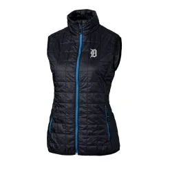 Women's Detroit Tigers Cutter & Buck Navy Rainier PrimaLoft Eco Full-Zip Puffer Vest