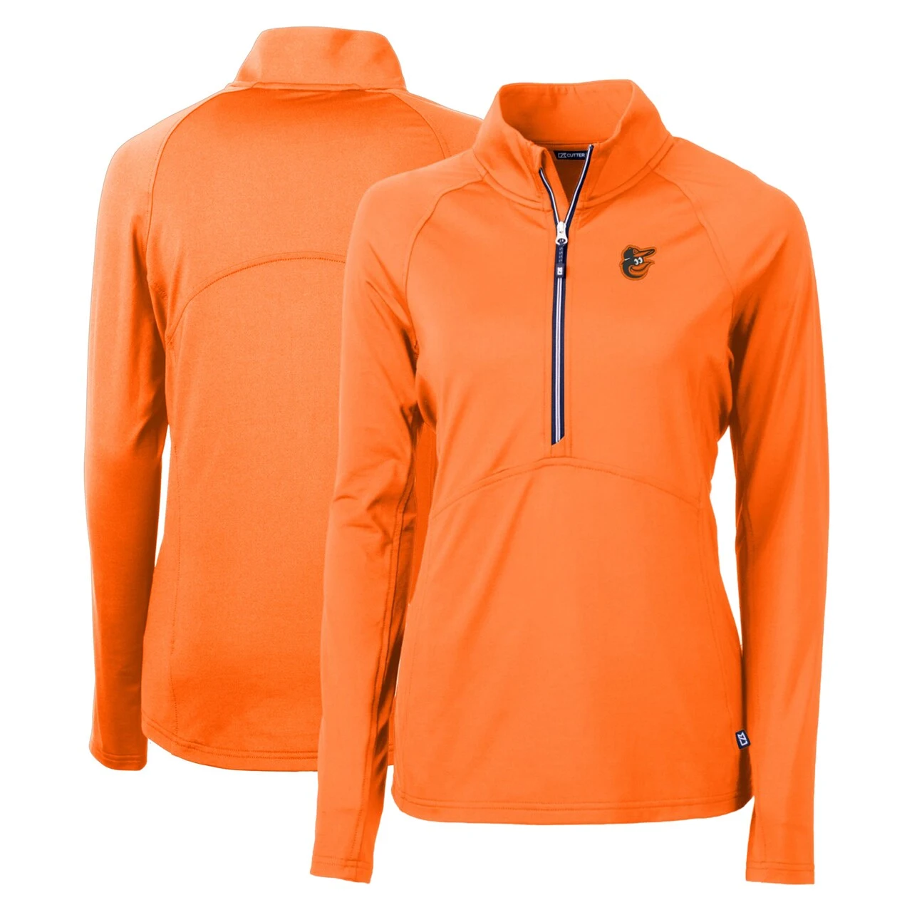 Women's Baltimore Orioles Cutter & Buck Orange Adapt Eco Knit Stretch Recycled Half-Zip Pullover Top