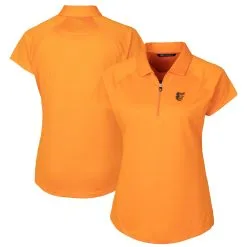 Women's Baltimore Orioles Cutter & Buck Orange DryTec Forge Stretch Polo