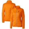 Women's Baltimore Orioles Cutter & Buck Orange Rainier PrimaLoft Eco Full-Zip Puffer Jacket