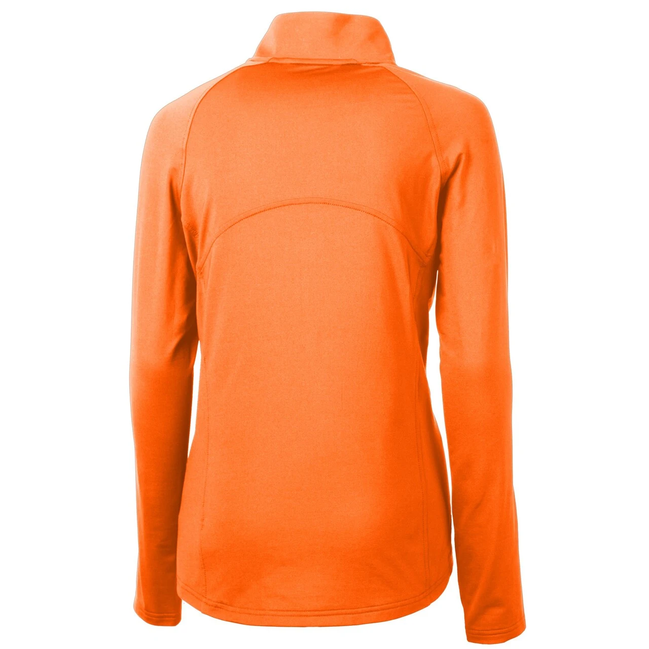 Women's Detroit Tigers Cutter & Buck Orange Adapt Eco Knit Stretch Recycled Half-Zip Pullover Top - Image 3