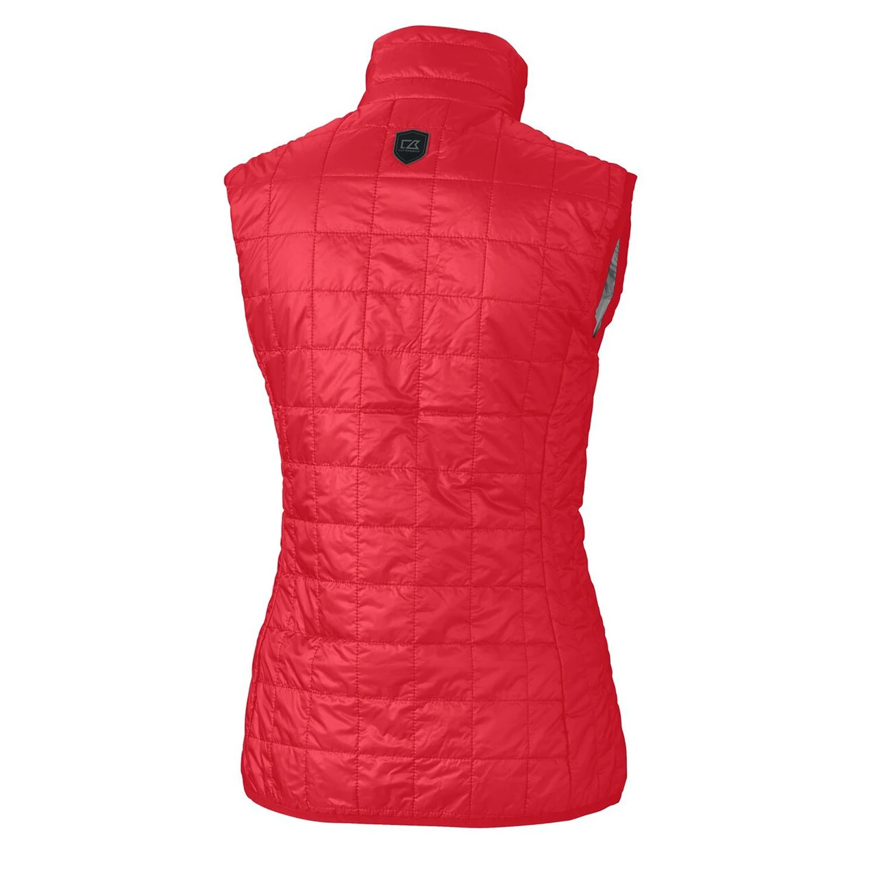 Women's Atlanta Braves Cutter & Buck Red Americana Logo Rainier PrimaLoft Womens Eco Insulated Full-Zip Puffer Vest - Image 3