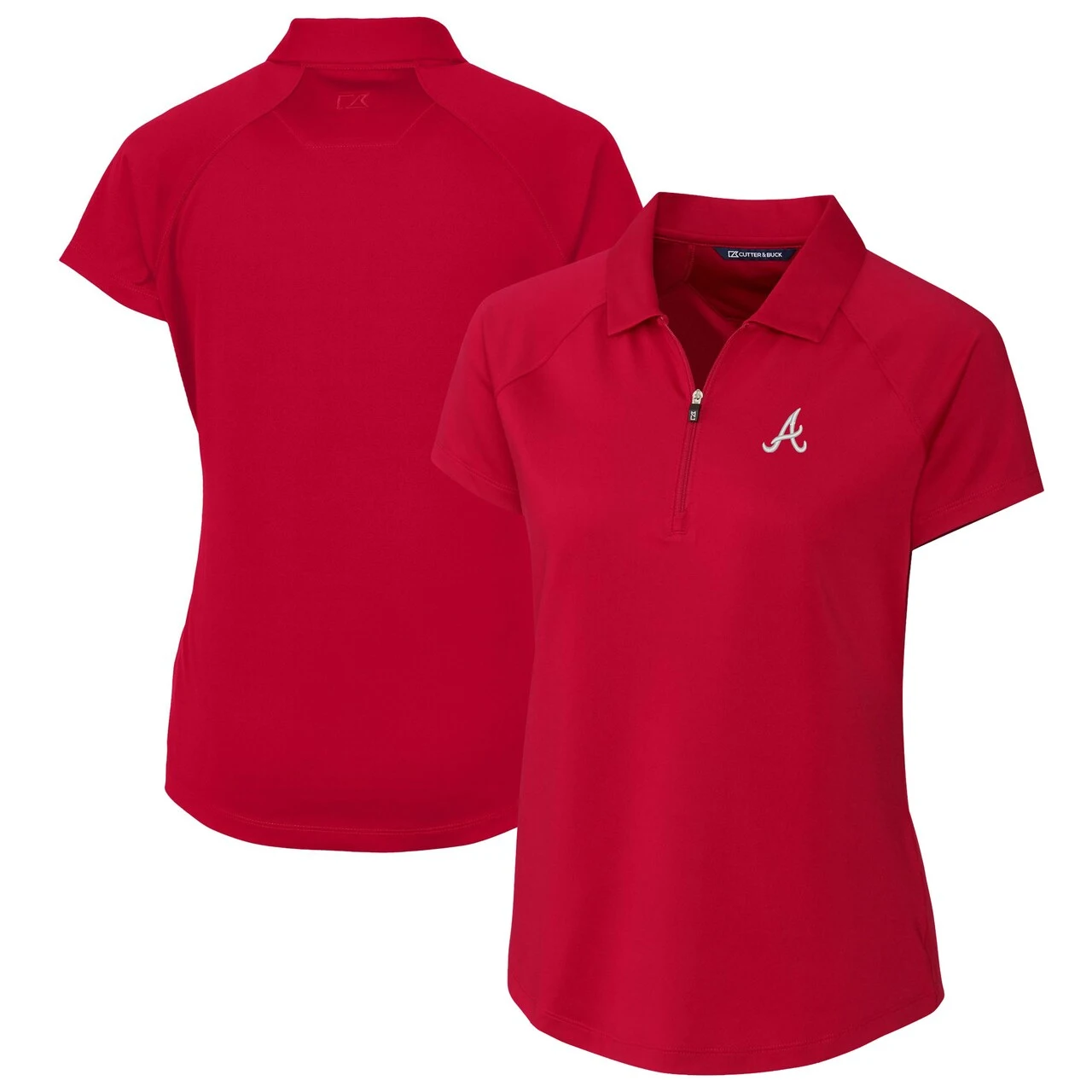 Women's Atlanta Braves Cutter & Buck Red DryTec Forge Stretch Polo