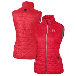 Women's Baltimore Orioles Cutter & Buck Red Americana Logo Rainier PrimaLoft Womens Eco Insulated Full-Zip Puffer Vest
