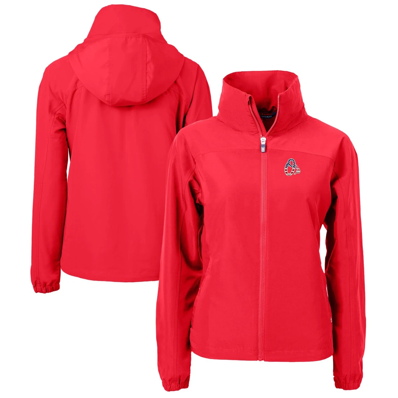Women's Baltimore Orioles Cutter & Buck Red Charter Eco Recycled Full-Zip Jacket